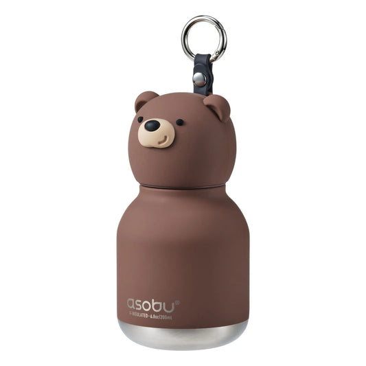 Asobu Mini Bestie Brown Bear borraccia termica bambini 200 ml con tappo orsetto