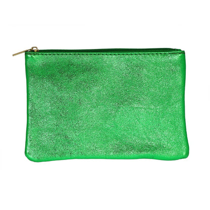 Les Cleias Pochette in Pelle Iridescente con Zip – Argento