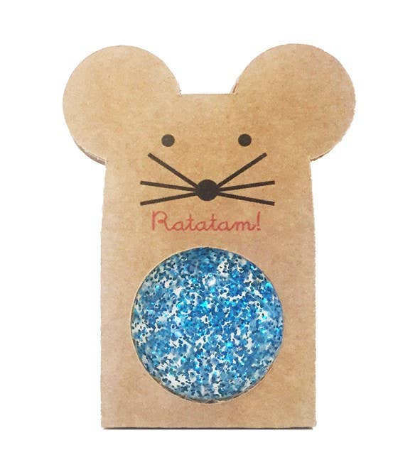 43mm blue glitter mouse bouncing ball