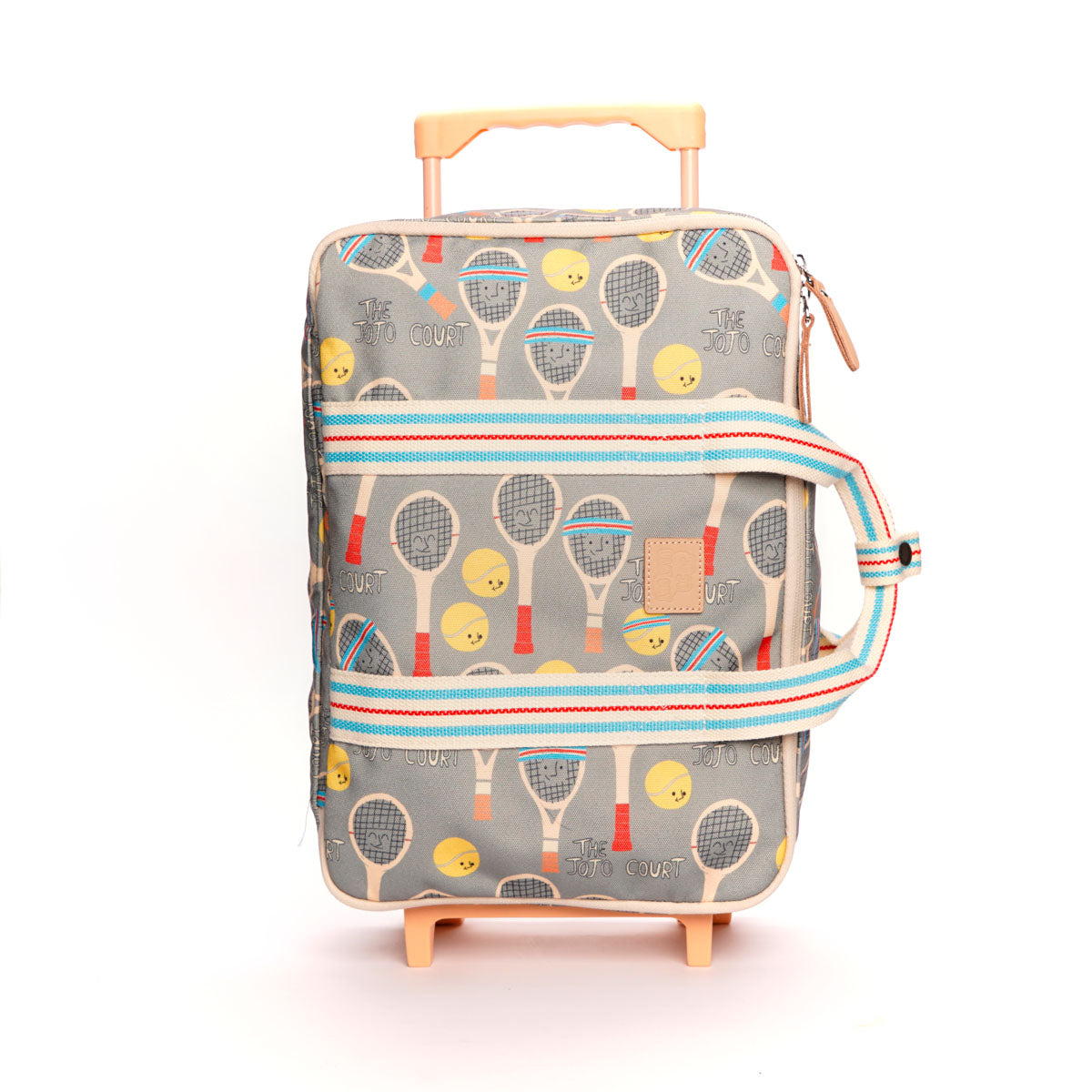 Baby Travel Jojo Court valigia trolley per bambini 3–6 anni, in RPET riciclato con manico retrattile, ruote e fodera in cotone biologico.