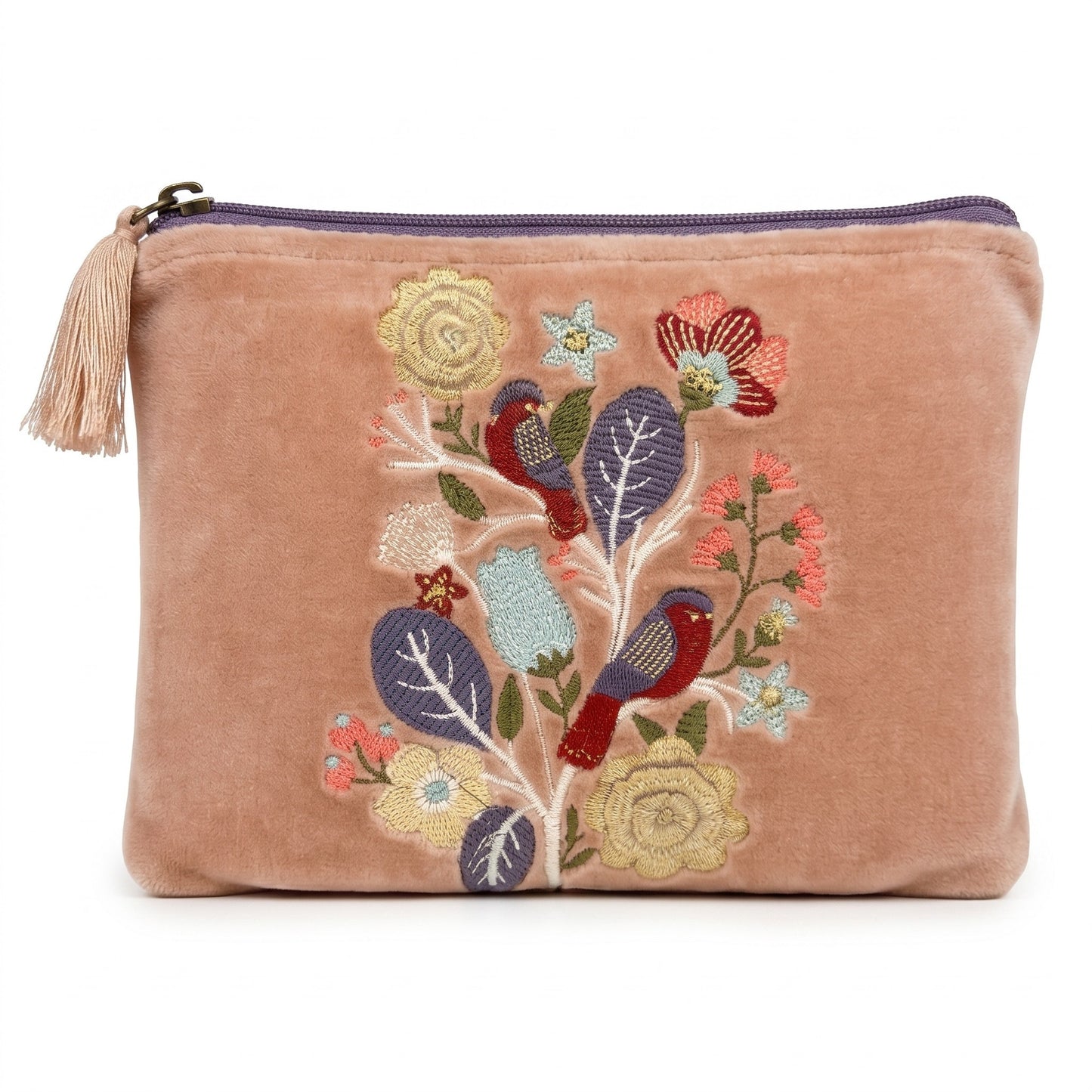 Pochette SantHonoré in Velluto Fiori e uccellini  20x15 cm