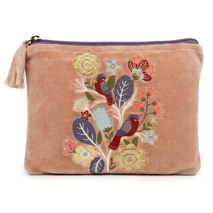 Pochette SantHonoré in Velluto Fiori e uccellini  20x15 cm