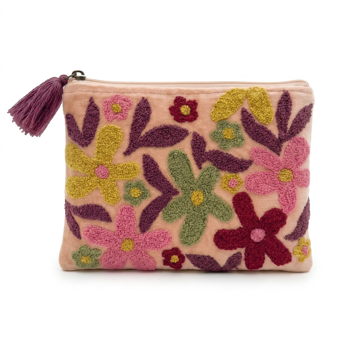 Pochette SantHonoré in Velluto Fiori sfondo cipria 20x15 cm