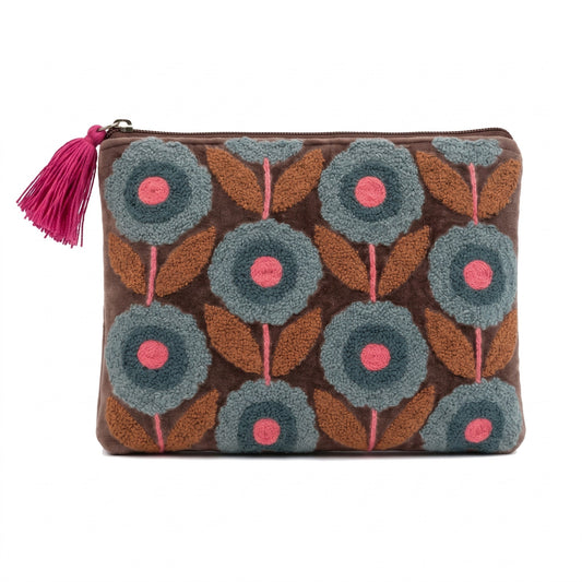 Pochette SantHonoré in Velluto Girasole sfondo marrone 20x15 cm