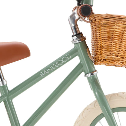 Bicicletta Banwood con cestino in vimini - Forest Green