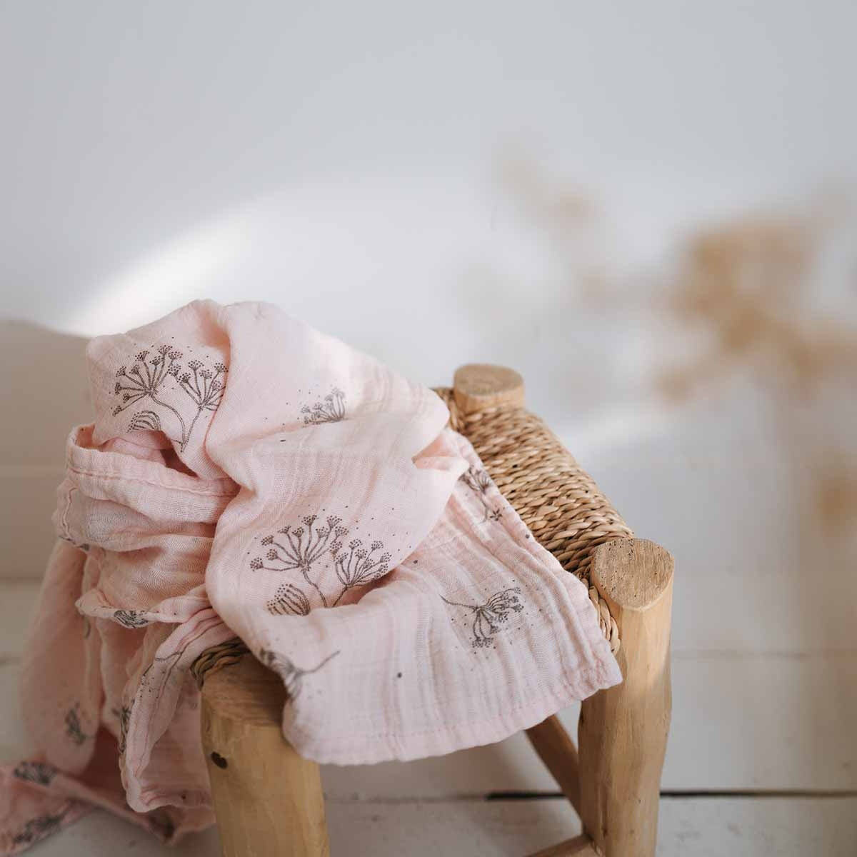 Panno in mussola 70 x 70 cm - Ombrelle Rosa - Apple Pie