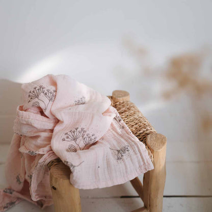 Panno in mussola 70 x 70 cm - Ombrelle Rosa - Apple Pie