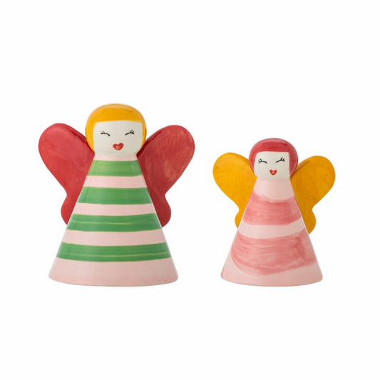Set 2 angeli Bloomingville Caramella Deco rosa in stoneware