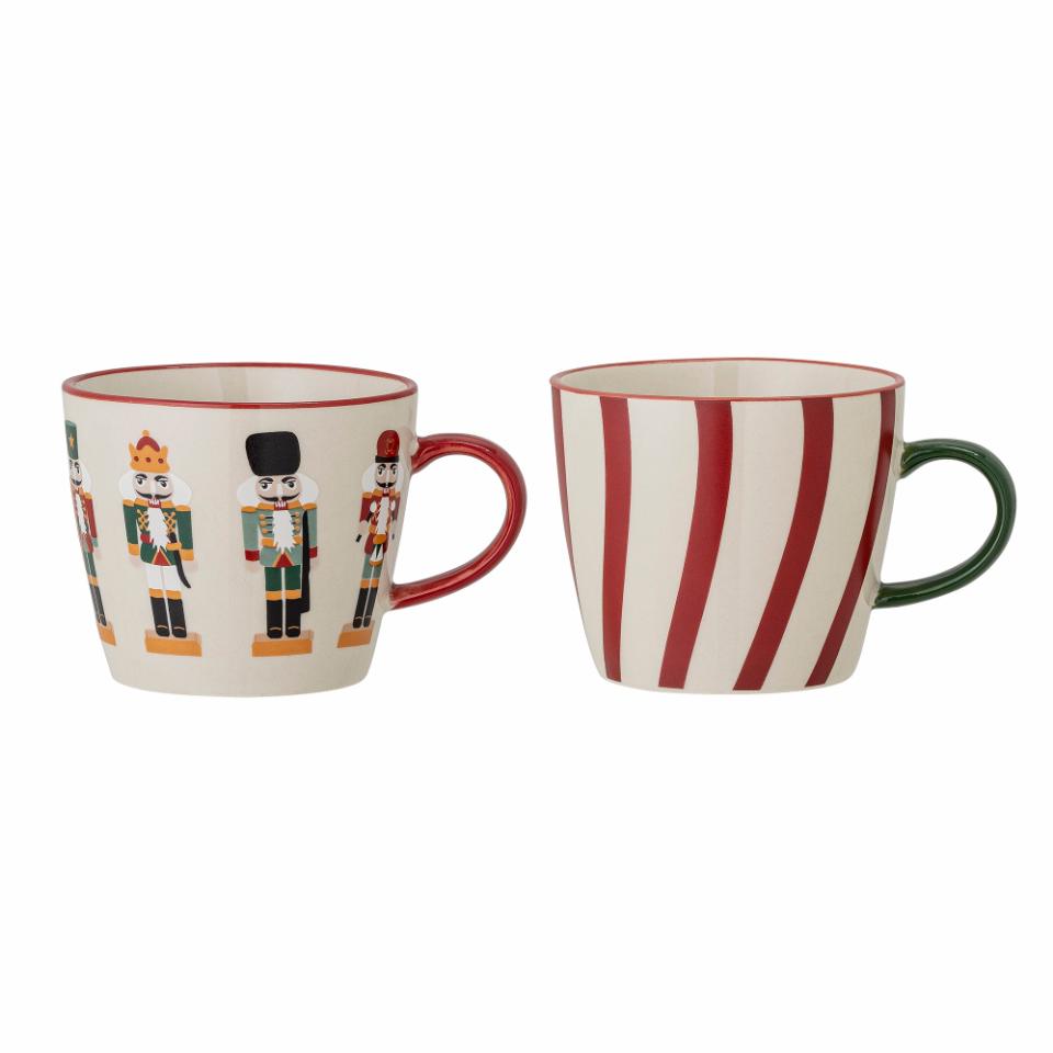 Set 2 tazze natalizie Bloomingville Jolly candy cane e schiaccianoci