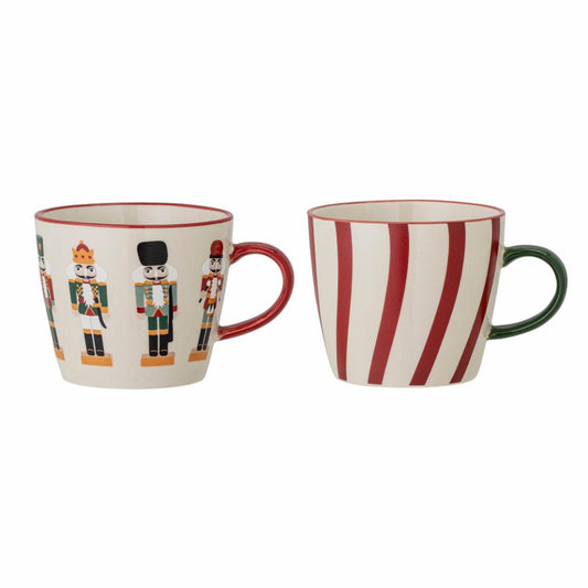 Set 2 tazze natalizie Bloomingville Jolly candy cane e schiaccianoci