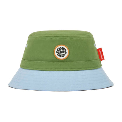 Bob Hello Hossy Mini Leaf verde con bordo azzurro per neonati in cotone biologico