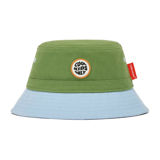 Bob Hello Hossy Mini Leaf verde con bordo azzurro per neonati in cotone biologico