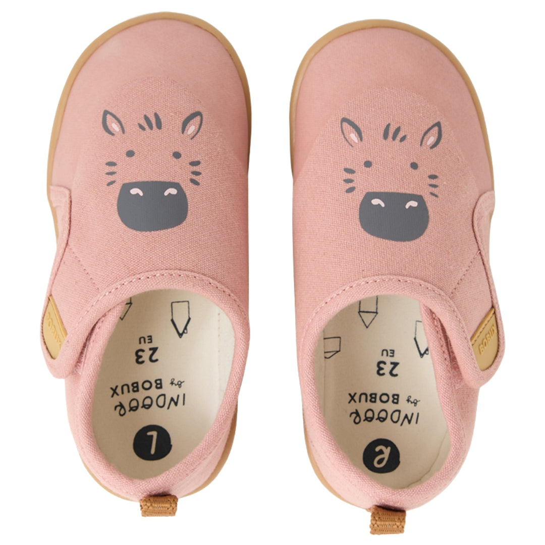 Bobux Nook Zebra Rose Clay scarpe indoor bambini per nido e asilo