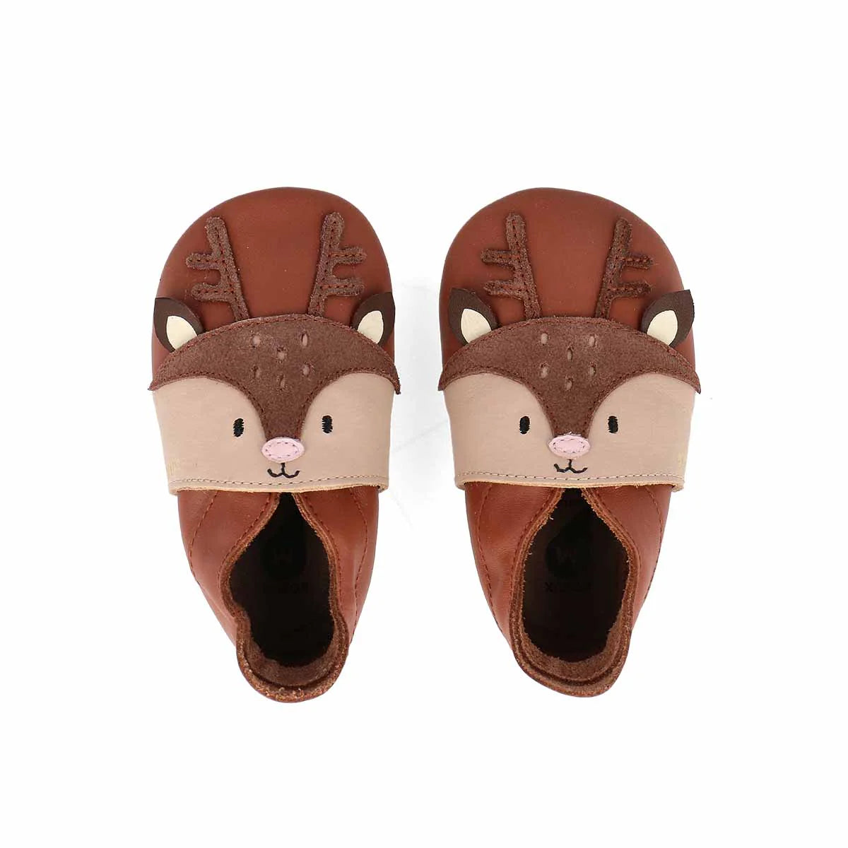Scarpine Bobux Soft Sole Fawn in pelle morbida per neonati e nido