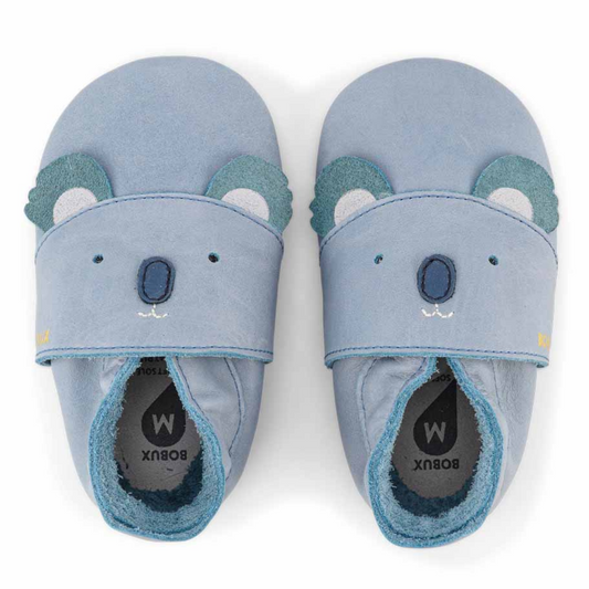 Scarpine neonato Bobux Soft Sole Koko Slate in pelle morbida
