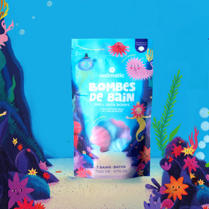 Nailmatic Kids Bombe da Bagno Conchiglia Colorate - Set 7 Bath Bombs IN ARRIVO