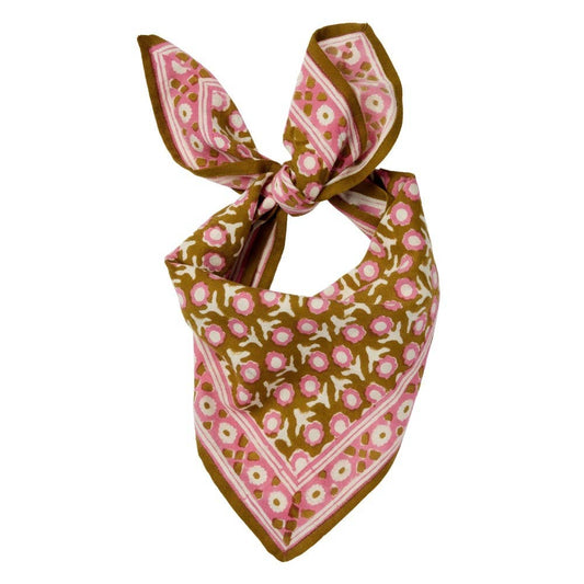 Foulard bambina Bonheur du Jour Isha Absynthe in cotone con stampa floreale indiana