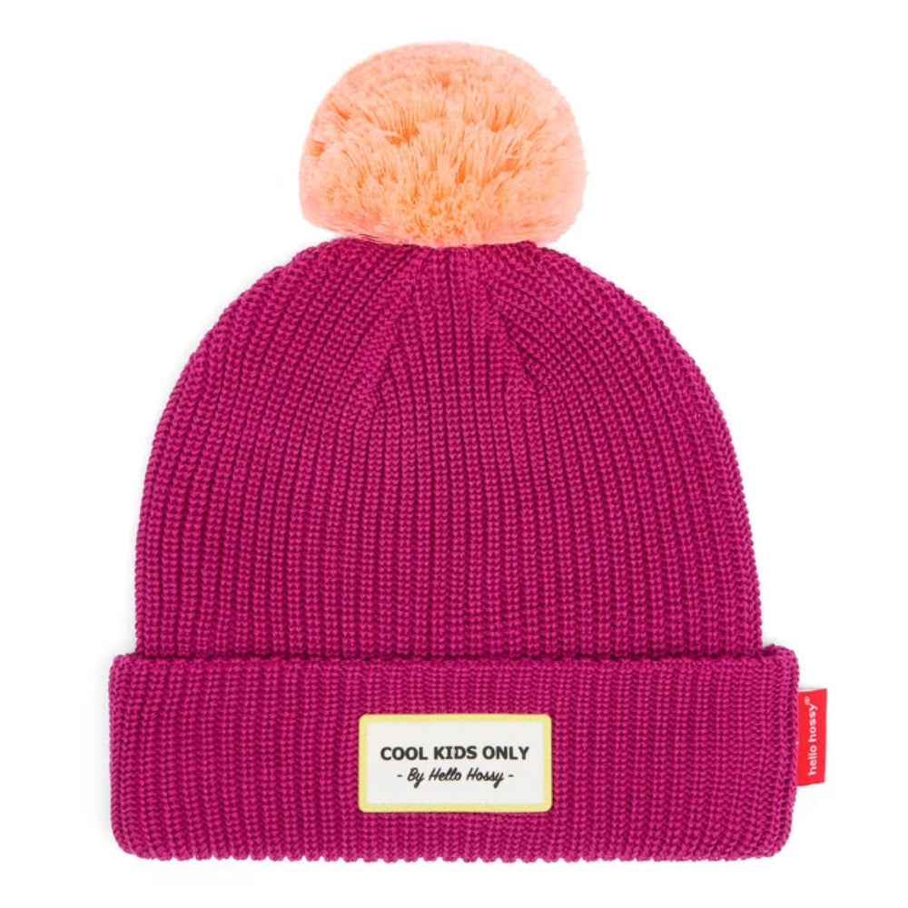 Hello Hossy – Cappellino con Pompon Color Block Purple in Cotone Biologico **IN ARRIVO**
