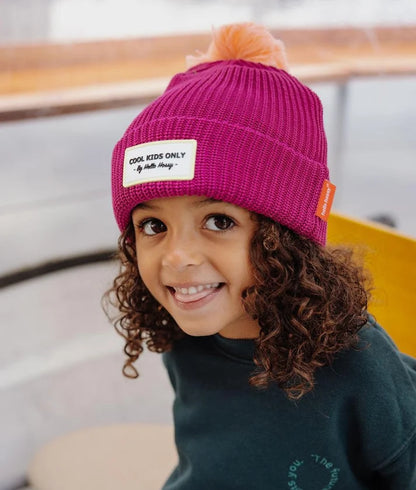 Hello Hossy – Cappellino con Pompon Color Block Purple in Cotone Biologico **IN ARRIVO**