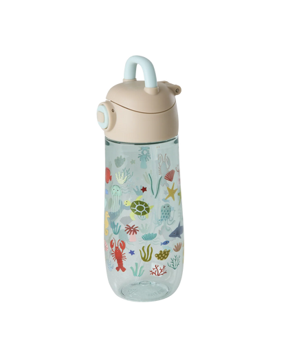 Borraccia Rice in Tritan con stampa Blue Ocean da 550 ml, su sfondo bianco
