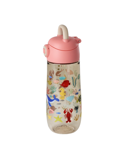 Borraccia Rice in Tritan con stampa Coral Ocean da 550 ml, su sfondo bianco