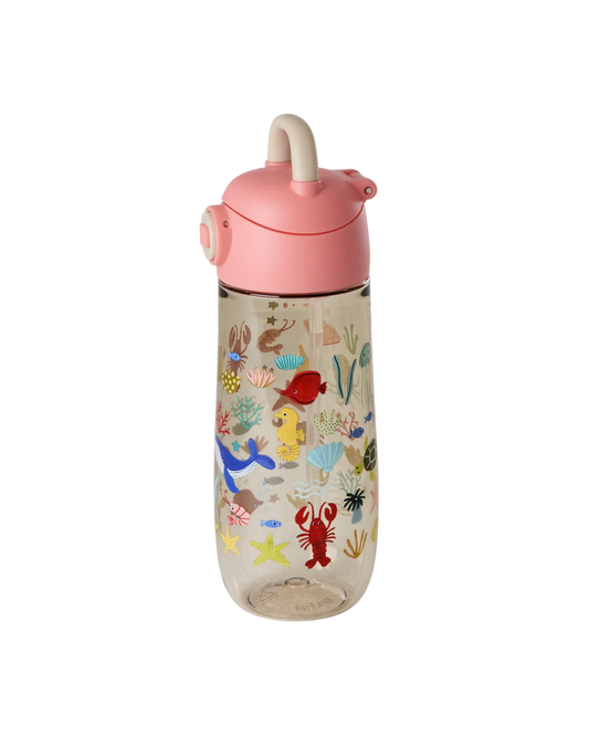 Borraccia Rice in Tritan con stampa Coral Ocean da 550 ml, su sfondo bianco