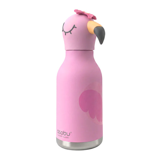 Borraccia termica bambini Asobu Bestie Flamingo 475 ml con tappo fenicottero rosa