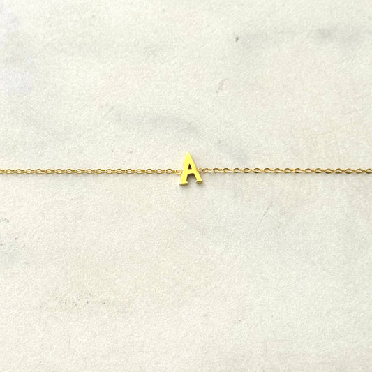 Bracciale minimal Cassette con iniziale in acciaio inossidabile