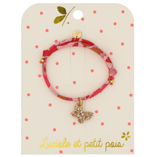Bracciale Liberty Capel Floret con farfalla dorata Luciole et Petit Pois