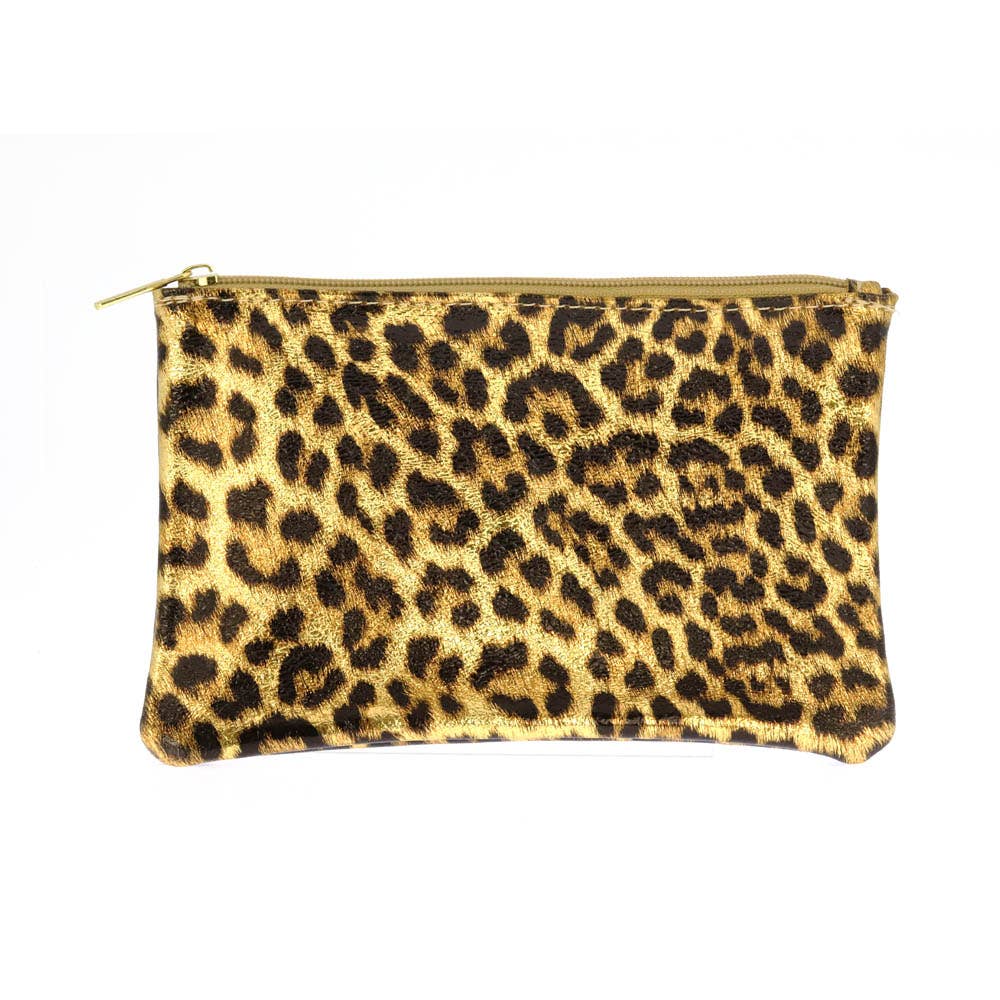 Les Cleias Pochette in Pelle Iridescente con Zip – Argento