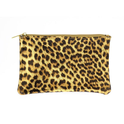Les Cleias Pochette in Pelle Iridescente con Zip – Argento