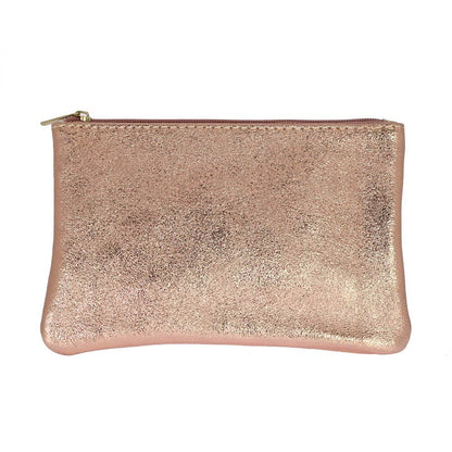 Les Cleias Pochette in Pelle Iridescente con Zip – Argento