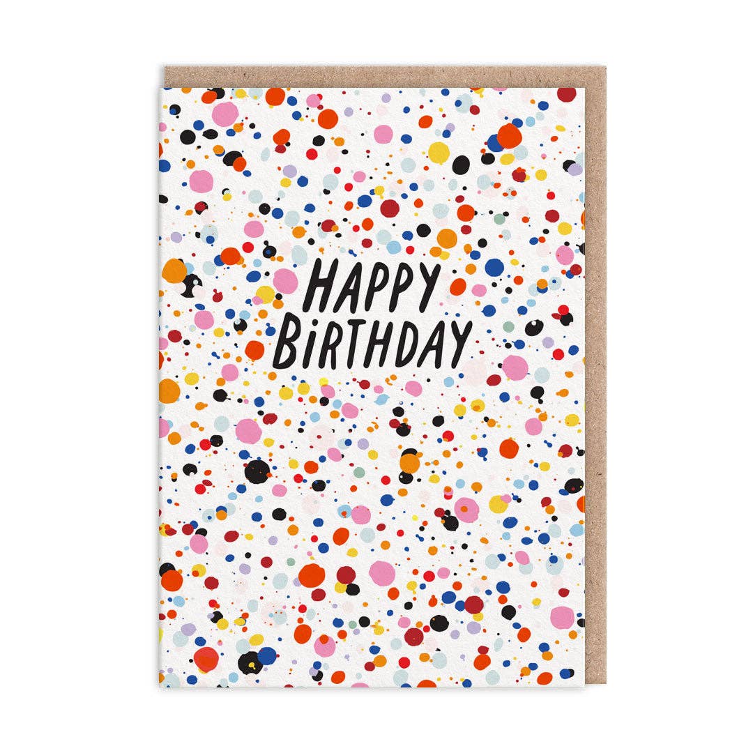 Splatter Happy Birthday Card (11152) - Apple Pie