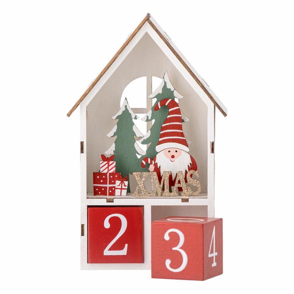 Calendario natalizio in legno a forma di casetta con countdown – Bloomingville Edmond