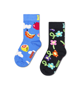 Happy Socks Calzini Bambino Pacco da 2 paia - Cloudy Fruit - Apple Pie