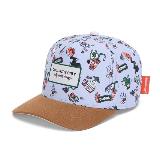 Cappellino Hello Hossy Dunk per bambini 2–5 anni, visiera curva e design grafico