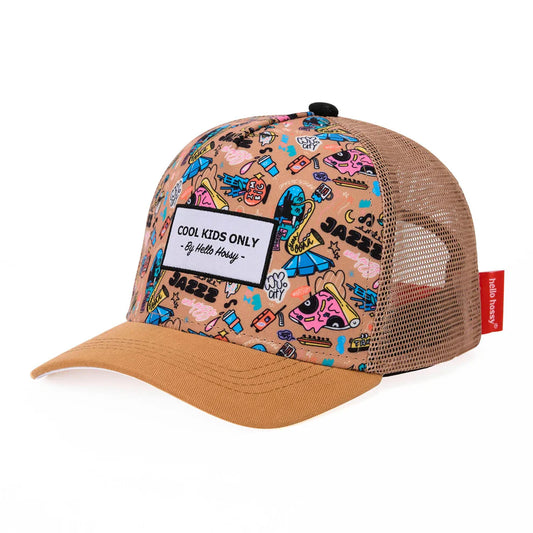 Cappellino Hello Hossy New York City per bambini 2–5 anni, visiera curva e stampa colorata stile urbano
