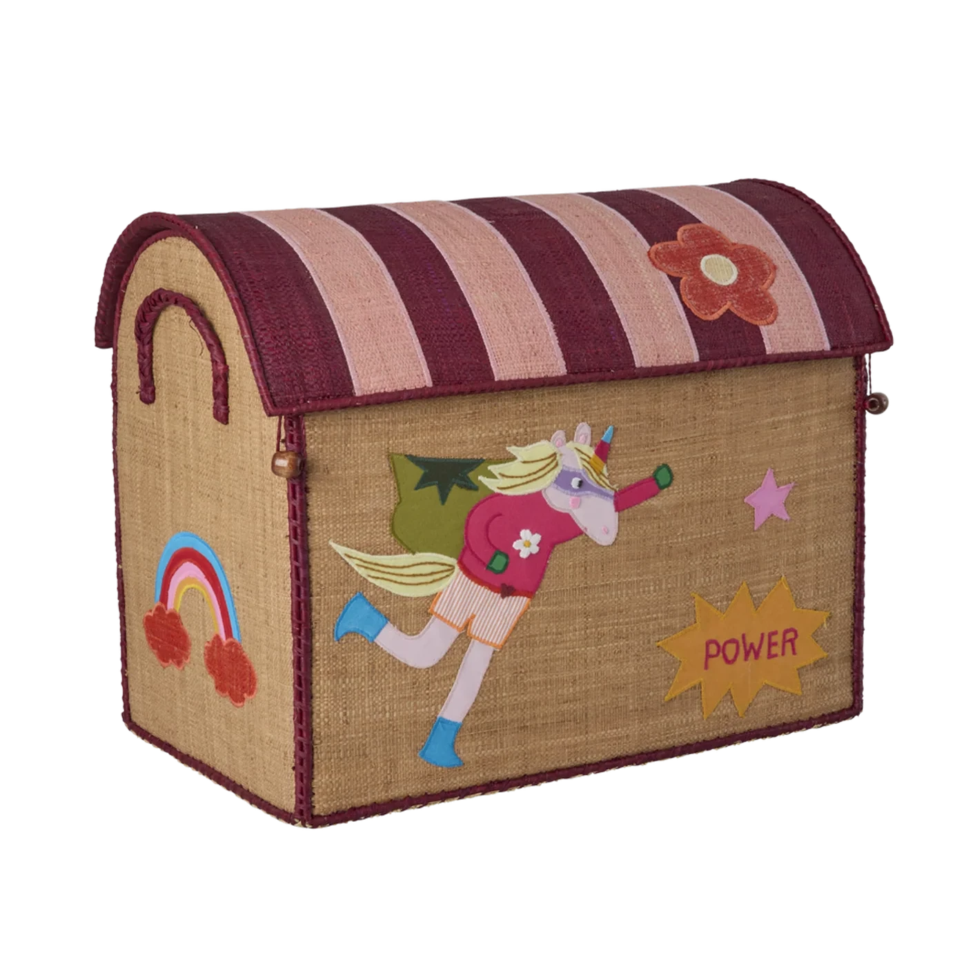 Casa contenitore in raffia media rosa Rice Denmark cameretta bambini