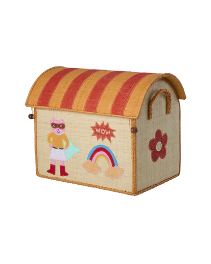 Casa contenitore raffia piccola Rice Denmark in cameretta bambini