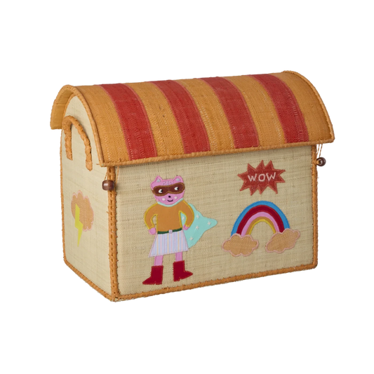 Casa contenitore in raffia piccola Rice Denmark cameretta bambini