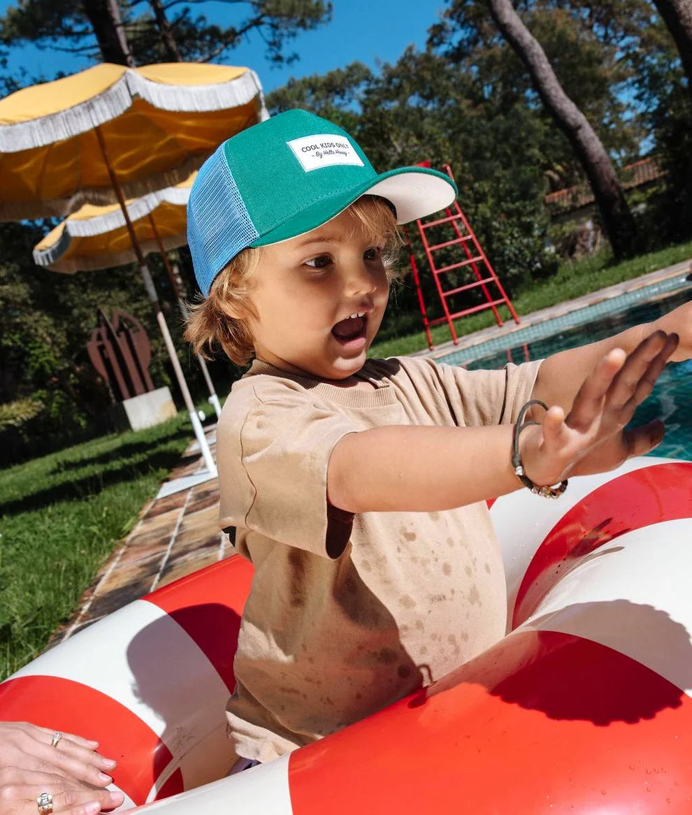Cappellino Trucker Bambino Hello Hossy Mini Lawn – Verde | Taglie 2-5, 6+ e Papà