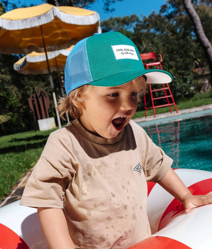 Cappellino Trucker Bambino Hello Hossy Mini Lawn – Verde | Taglie 2-5, 6+ e Papà