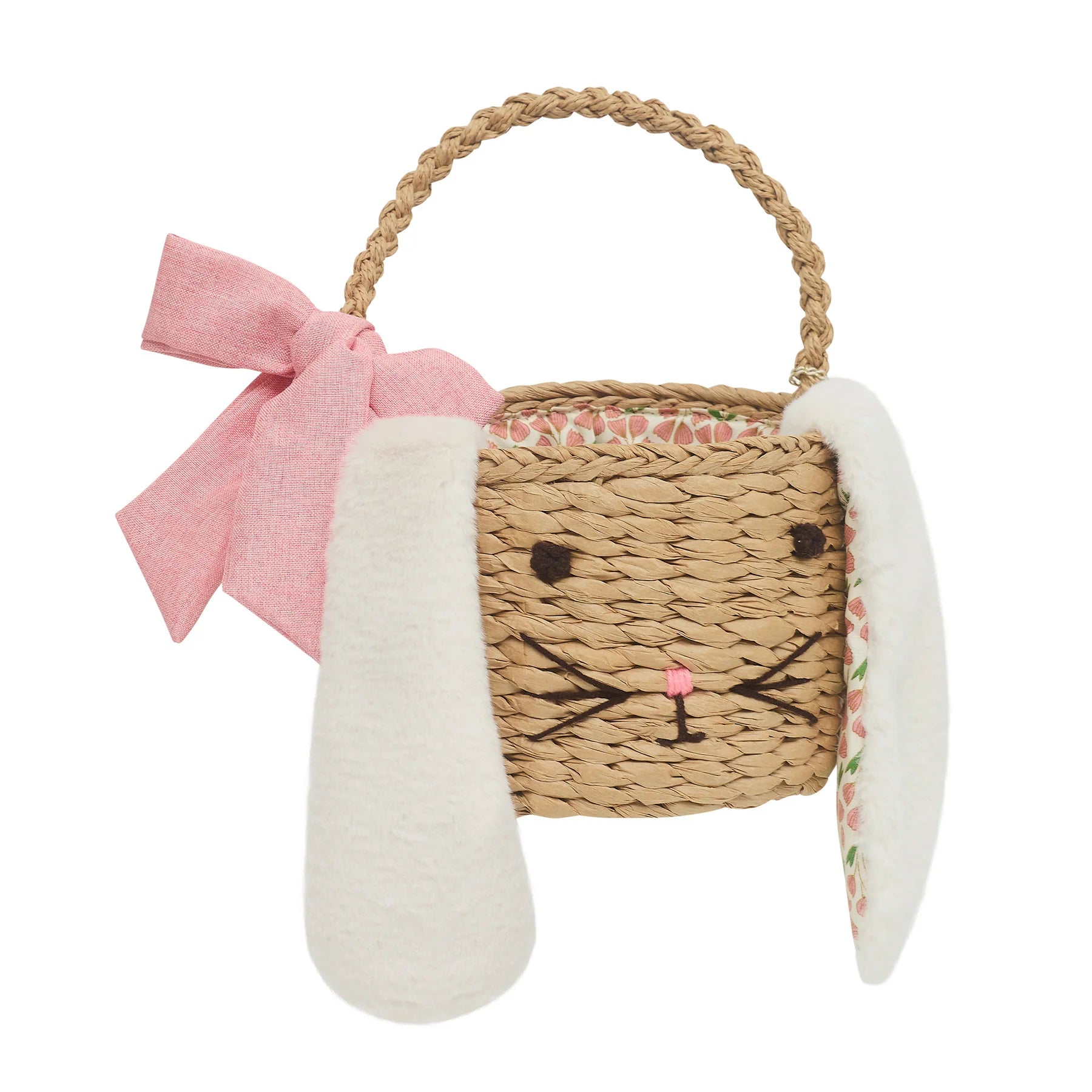 Cestino Pasqua coniglio Mimi & Lula basket con orecchie e fiocco rosa