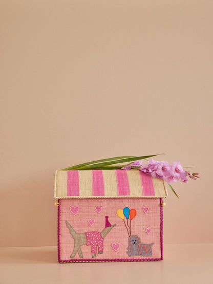 Cesto Giochi in Rafia Animali Medio Rice - Pink Party Animal - Apple Pie