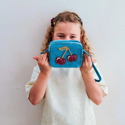 Mimi & Lula Borsetta Bambina in Velluto – Cherries