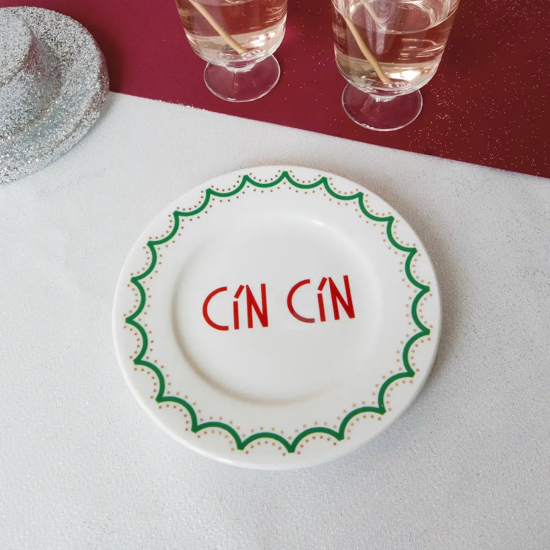 Ilaria I Made in Italy – Piatto “Cin Cin” 16 cm | Collezione Christmas