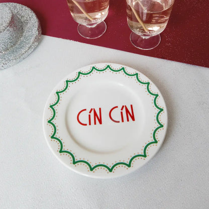 Ilaria I Made in Italy – Piatto “Cin Cin” 16 cm | Collezione Christmas
