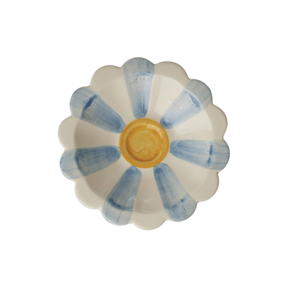 Ciotolina in ceramica RICE Denmark dipinta a mano con eleganti righe azzurre, ideale per salse, aperitivi, snack o come porta anelli.