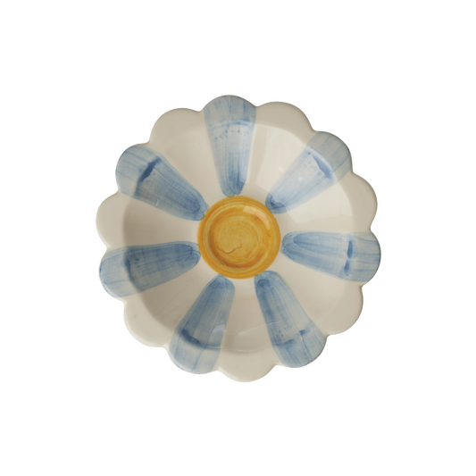 Ciotolina in ceramica RICE Denmark dipinta a mano con eleganti righe azzurre, ideale per salse, aperitivi, snack o come porta anelli.