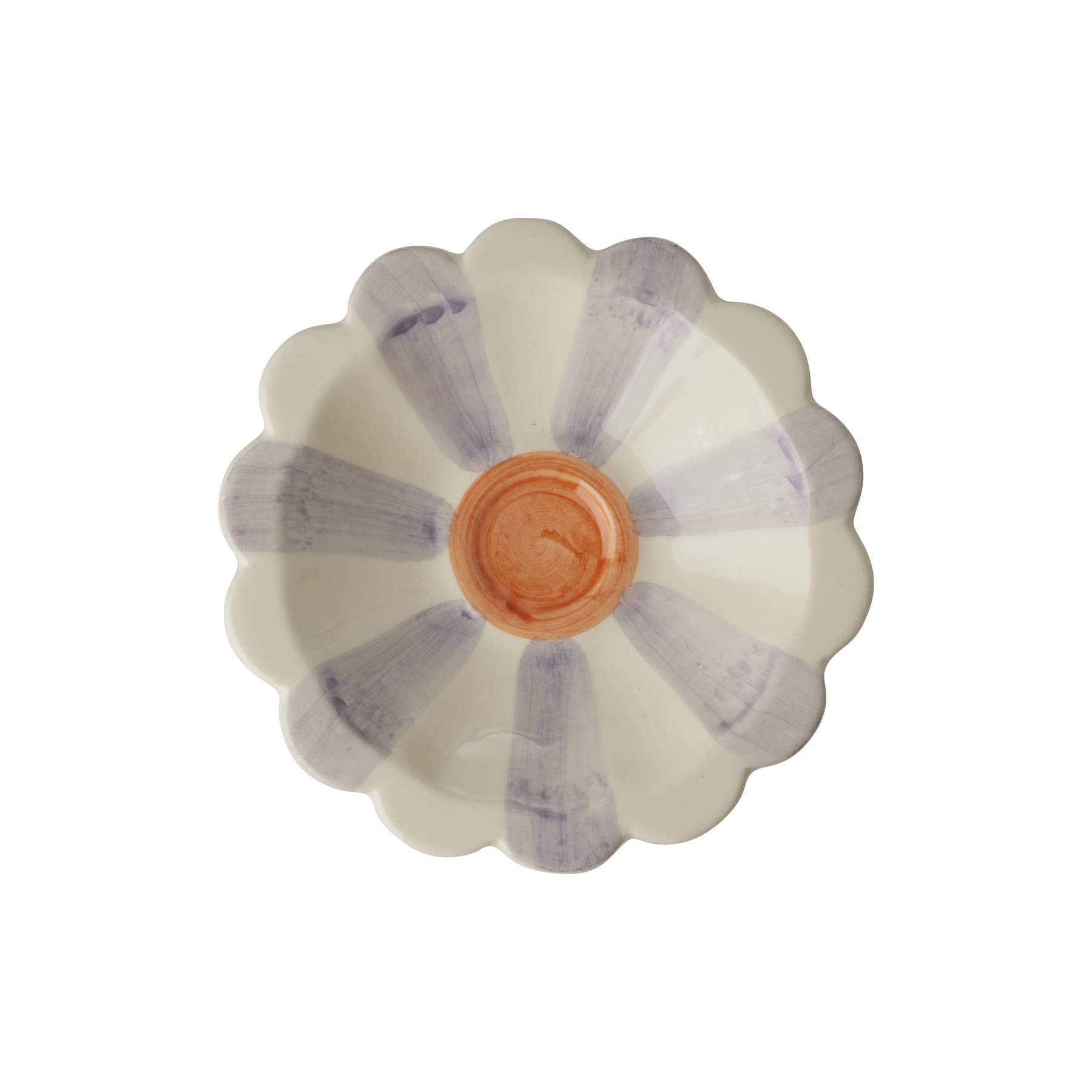 Ciotolina in ceramica RICE Denmark dipinta a mano con eleganti righe lilla, ideale per salse, aperitivi, snack o come porta anelli.